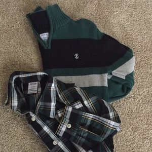 IZOD 2 Piece Sweater & Button-Down Set (Size 4/5)